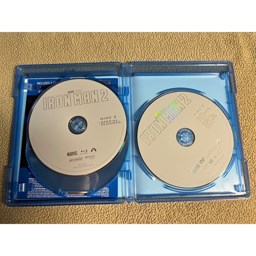 Iron Man 2 Blu-ray DVD Digital Copy 3-Disc Combo Pack Marvel Studios Slipcover - Picture 5 of 8